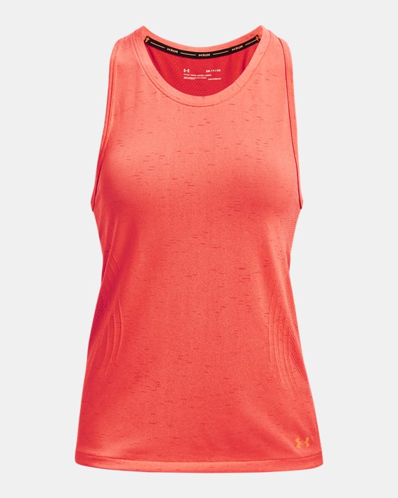 Camiseta sin mangas UA Seamless Run para mujer, Orange, pdpMainDesktop image number 4